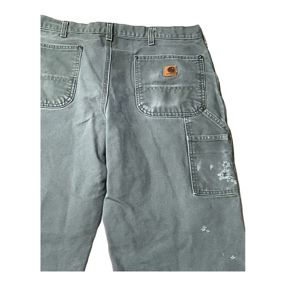 Carhartt Canvas Carpenter Distressed Cargo Pants Size W34/L32 - Picture 11 of 15